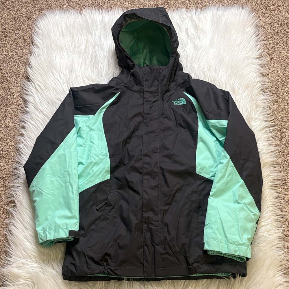 The North Face Kids' Black and Mint 3 in 1 Kia Triclimate Jacket, Girl Youth XL
